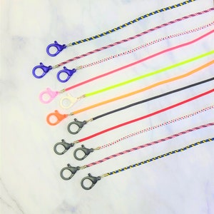 Cordoncino per maschera facciale colorato con clip sicura, collana maschera facciale, tracolla per maschera facciale, supporto per collo maschera facciale per adulti e bambini
