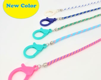 Various Color Face Mask Lanyard With Safe Clip, Face Mask Necklace, Face Mask Neck Strap, Colorful Mask Chain For Kids, Back to School