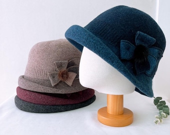 Vintage Jennifer Moore Wool Cloche Hat - Made in Italy 
