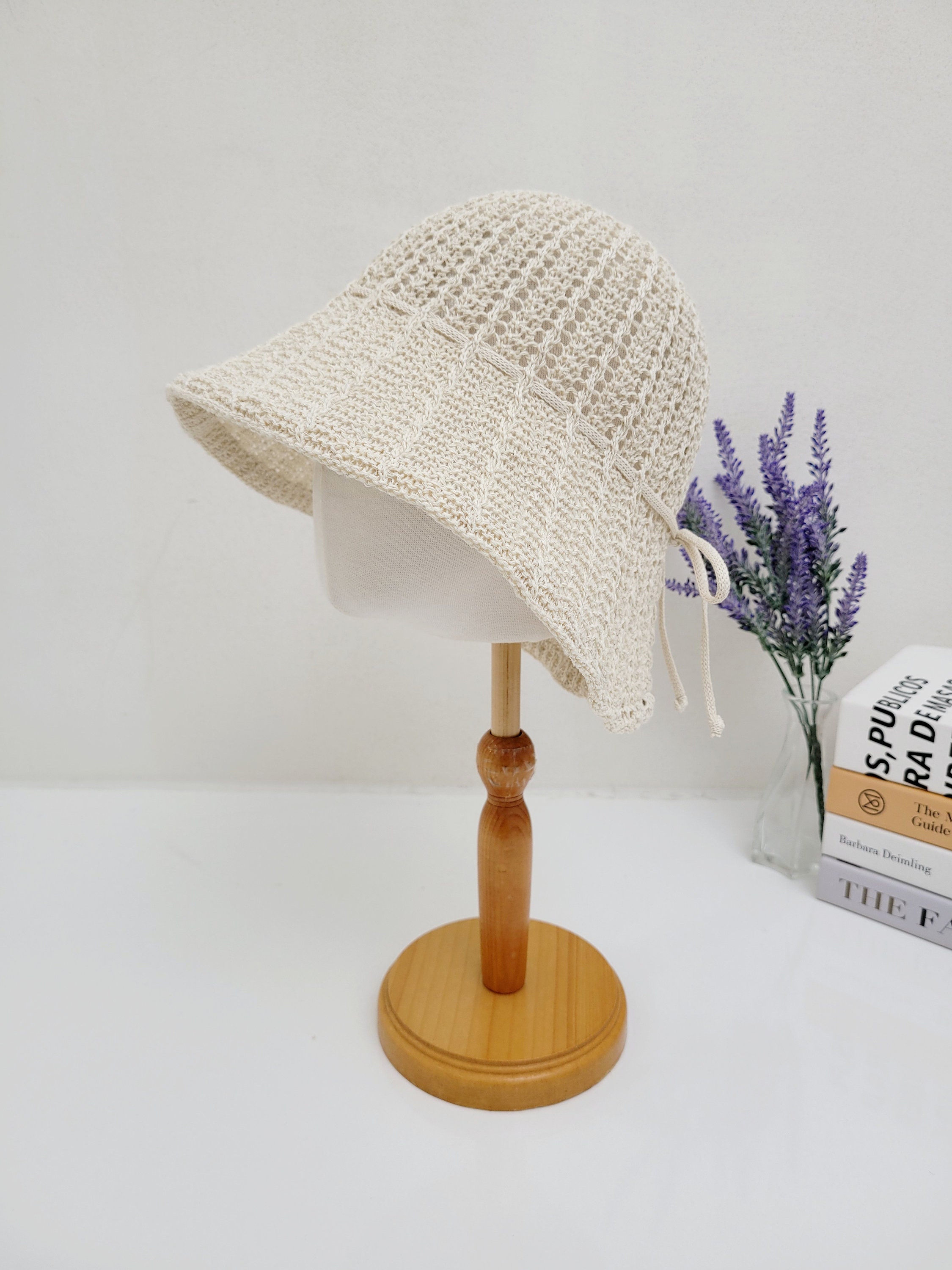 Cotton Knitted Summer Bucket Hat: Breathable Sun Hat - Etsy
