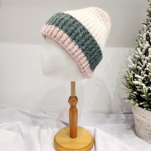 Ribbed Alpaca Wool Blend Beanie, Slouchy Beanie, Alpaca Knitted Beanie, Cuff Beanie, Holiday Gift