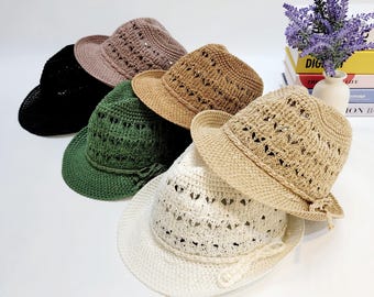 Breathable Straw Fedora: Women's Spring/Summer Cloche Hat