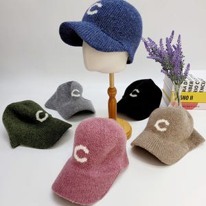 Knitted Wool Hat, Knitted Wool Baseball Cap, Fall/Winter Baseball Cap, Holiday Gift