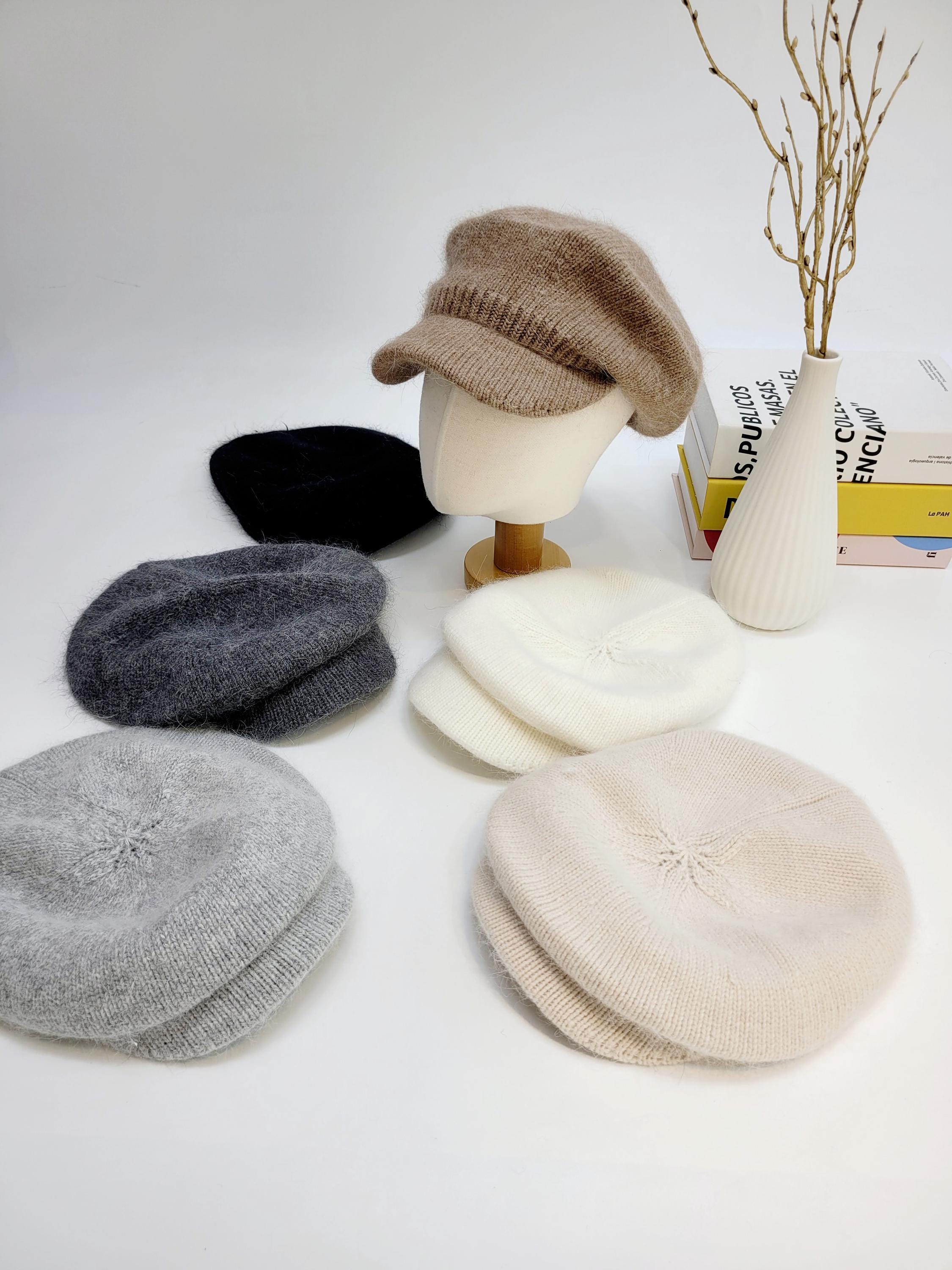Etmar New York Vintage Angora Blend Hat Black Fuzzy Newsboy Beret Cap Angora Women main image 2