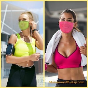 Single Layer Active Sports Face Mask Black, Navy Athletic Face Mask, Workout Gym Face Mask Cool Mesh Face Mask image 2
