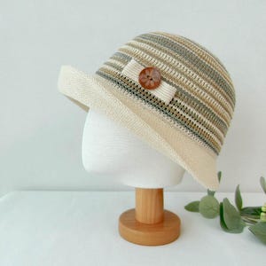 Spring Summer Cotton Linen Breathable Bucket Hat with UV protection, Stylish Summer Hat, Gift for her