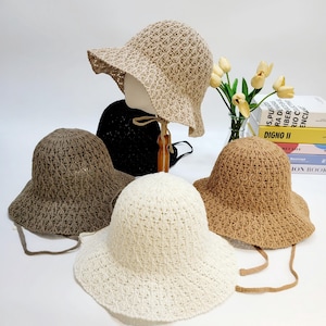Wide Brim Breathable Summer Bonnet, Cotton Straw  Summer Bonnet, Classic Summer Bonnet