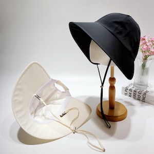 Extra Large Brim Water Resistance Sun Hat with removable chin strap, Wide Brim Safari Hat,  Wide Brim Ponytail Hat, Adjustable