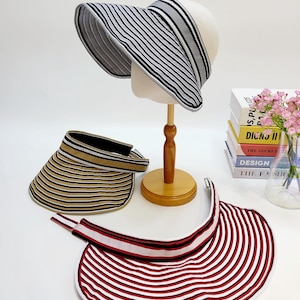 Wide Brim UV protection hat, Women&#39;s Summer Sun Visor, Vacation Visor, Wide Brim Hat, Beach Hat, Fishing hat