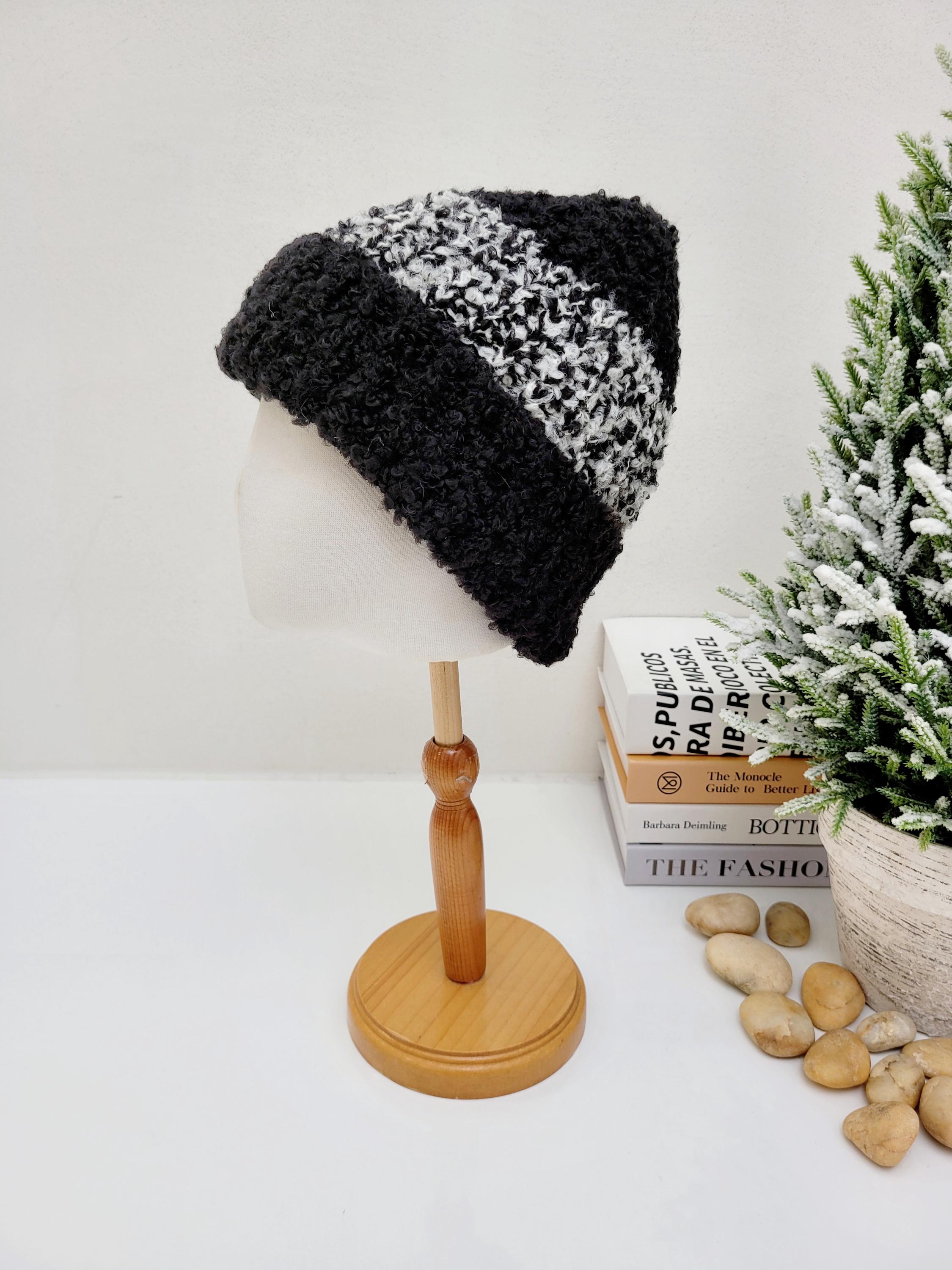 Alpaca Wool Winter Beanie: Colorful Stripe Knit Hat - Etsy display picture 2