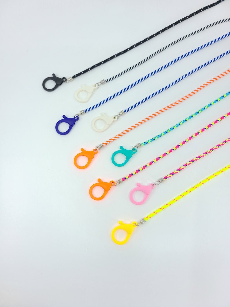 Various Color Face Mask Lanyard With Safe Clip, Face Mask Necklace, Face Mask Neck Strap, Colorful Mask Chain For Kids image 1