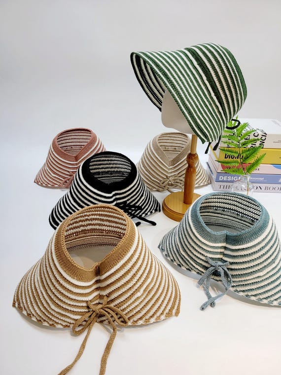 Extra Large Brim Sun Visor: Lightweight Striped UPF50+  display picture 1