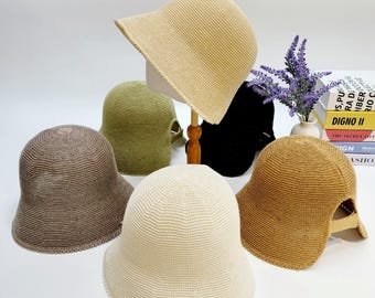 Colorful Cotton Cloche Hat: Foldable Women's Sun Hat