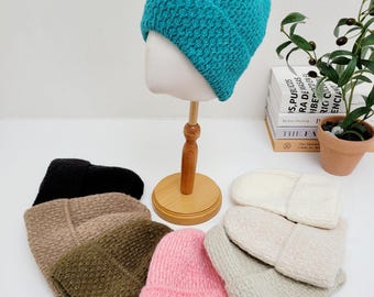 Wolle Winter Strickmütze, Unisex weiche gemütliche Mütze, 8 Farben