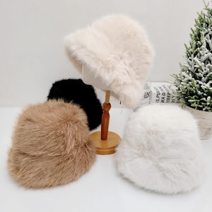 Luxury Faux Fur Hat with Fleece Lining, Extra Warm Fluffy Fake Fur Hat, Russian Fur Hat, Plush Hat, Holiday Gift