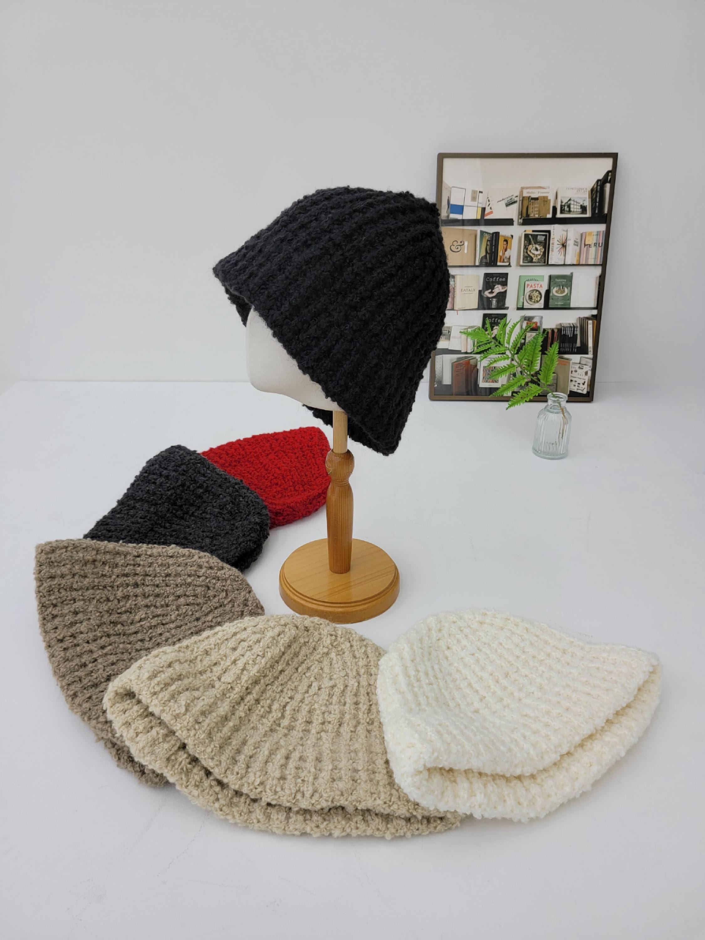 Bucket Hat‎ Peruvian Crochet Roll-Up Hat Thick Knit Alpaca  display picture 1