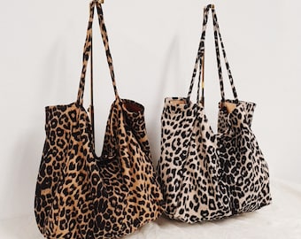 Umhängetasche mit Leopardenmuster/große Kapazität Canvas Tasche/Leoparden Tasche/Leoparden Tasche/Geschenk für sie