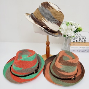 Unisex All Natural Summer Fedora, Breezy Straw Fedora, Summer Fedora, Gift for her, Gift for him