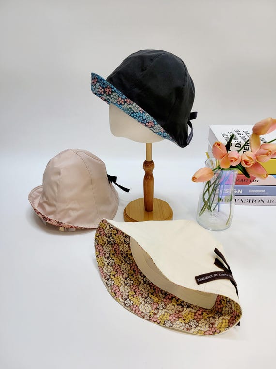 Reversible Wildflower Print Bucket Hat Unisex Sun Protection Foldable Floral Cotton Bucket Hat: Wide Brim, Reversible Sun Hat - Etsy main image 2
