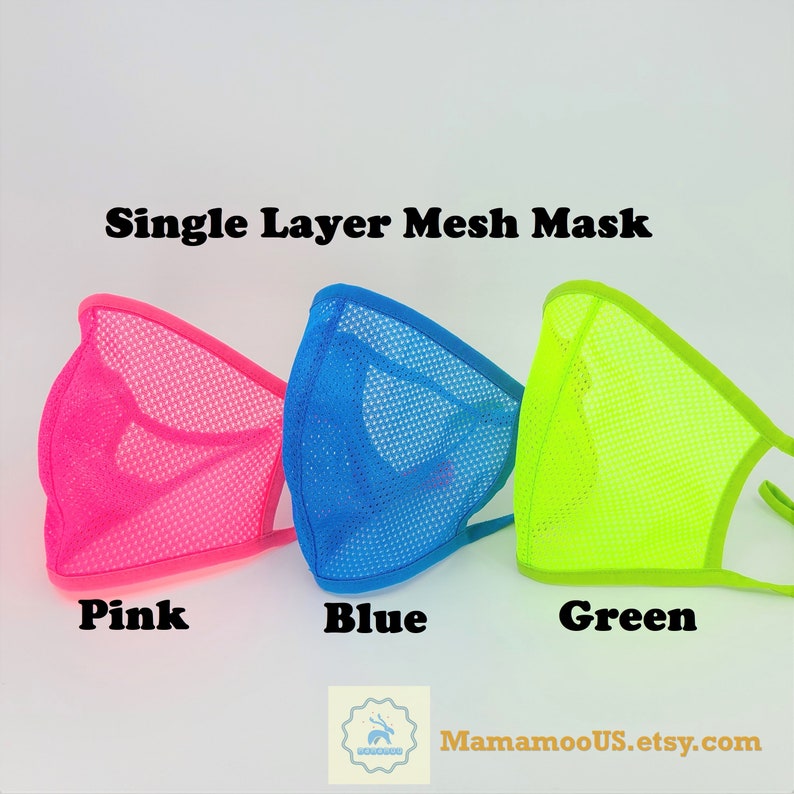 Single Layer Active Sports Face Mask Black, Navy Athletic Face Mask, Workout Gym Face Mask Cool Mesh Face Mask PINK/BLUE/GREEN