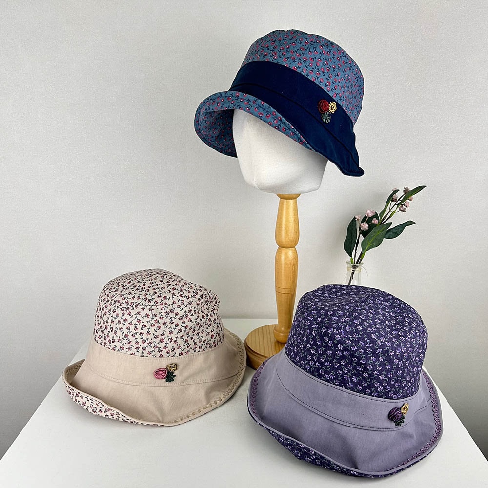 Floral Cotton Bucket Hat: Foldable Sun Hat With Adjustable  display picture 3