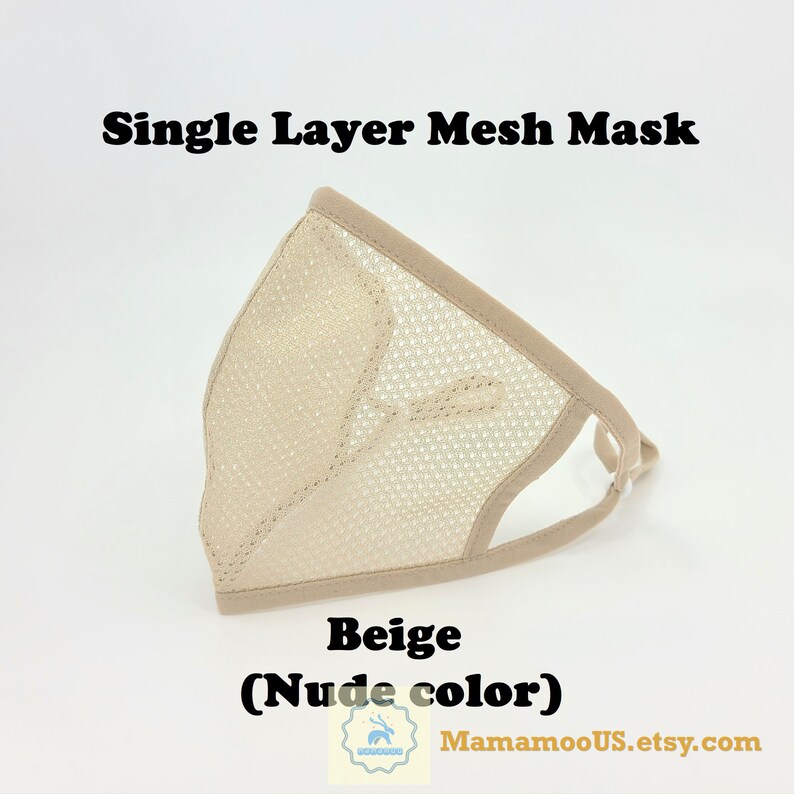 Single Layer Active Sports Face Mask Black, Navy Athletic Face Mask, Workout Gym Face Mask Cool Mesh Face Mask Beige(Nude)