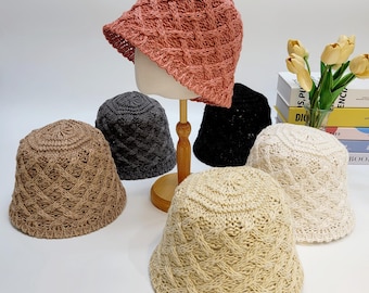 Cappello da pescatore in paglia di cotone: cuffia estiva con protezione UV