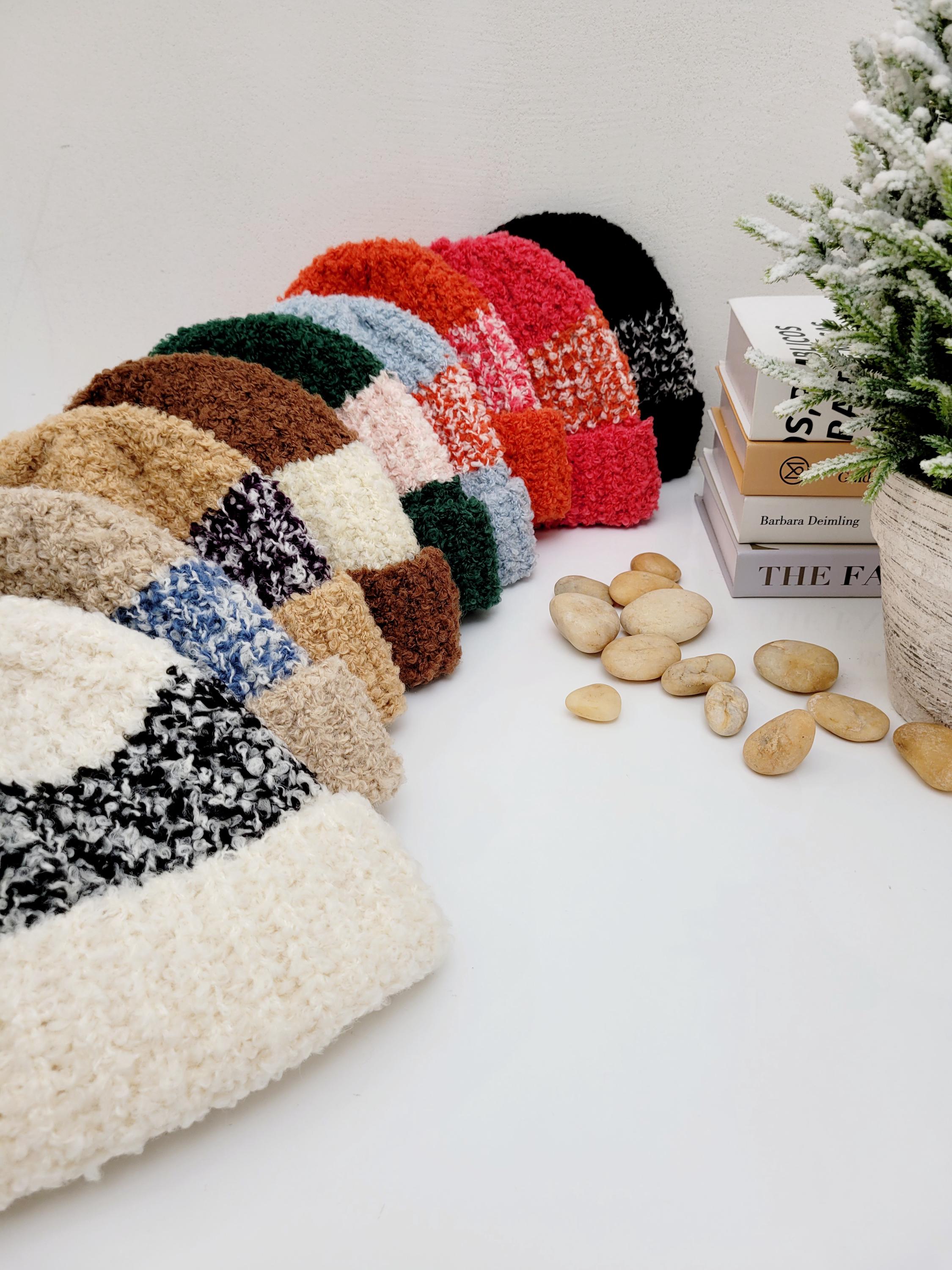 Alpaca Wool Winter Beanie: Colorful Stripe Knit Hat - Etsy