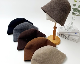 Wool Bucket Hat: Winter Soft Foldable Packable Design