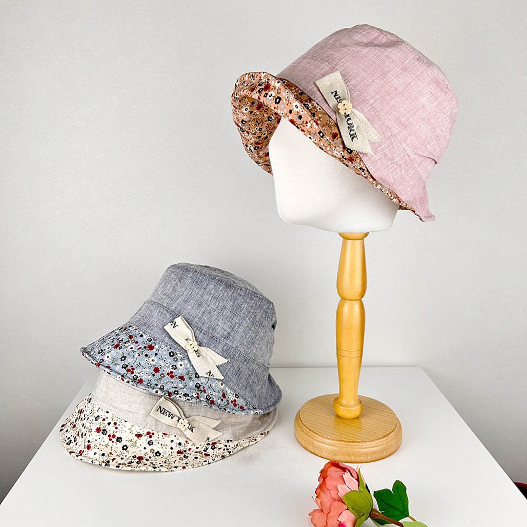 Linen Floral Bucket Hat: Women display picture 2