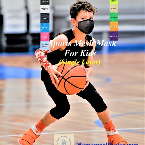 Single Layer Sports Face Mask For Kids(5-12yrs) - Athletic Face Mask, Cool Mesh Mask For Active Sports Activities, Cool Mesh Face Mask