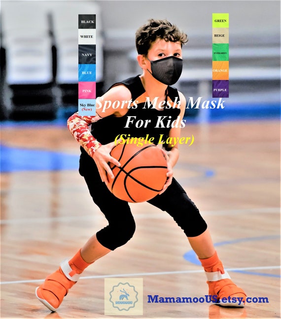 Single Layer Sports Face Mask for Kids5-12yrs Athletic Face Mask, Cool Mesh  Mask for Active Sports Activities, Cool Mesh Face Mask 