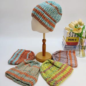 Super Soft Relaxed Fit Cotton Beanie, 100% Cotton Slouchy Hat, Chemo Hat, Spring Summer Beanie