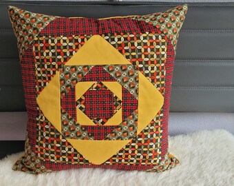 Retro Patchwork-Kissen 50x50 cm inkl. Inlet