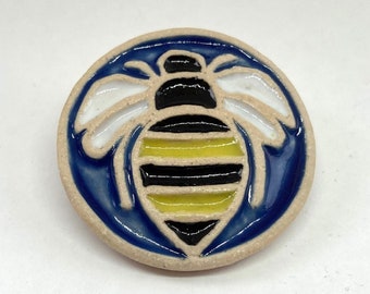 Handmade Stoneware Ceramic Bumble Bee Brooch