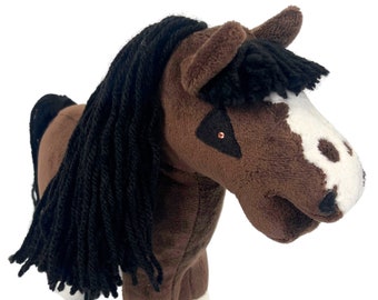 Baby horse mini, hobby horse, plush horse, child horse, bay horse, horse, gift for child, small horse for play, child, baby