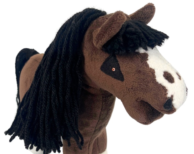 Baby horse mini, hobby horse, plush horse, child horse, bay horse, horse, gift for child, small horse for play, child, baby