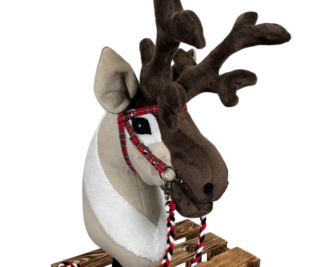 Reindeer hobby horse, reindeer horse, Christmas hobby horse, Christmas horse, reindeer on a stick, horse lover gift, hobby reindeer