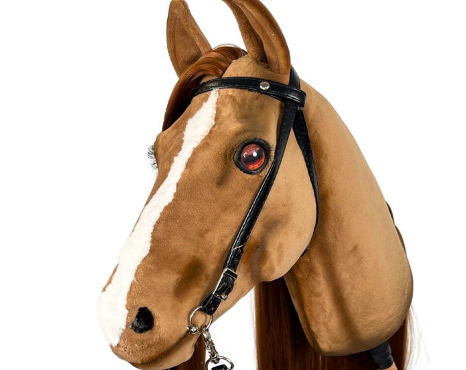 Realistic hobby horse, chestnut realistic hobby horse, hobby horse, steckenpferd realistik, real hobby horse, steckenpferd