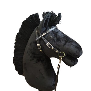 Hobby horse fiord, black hobby horse, black fjord, horse on a stick, hobbyhorse, fiord, realistic hobby horse