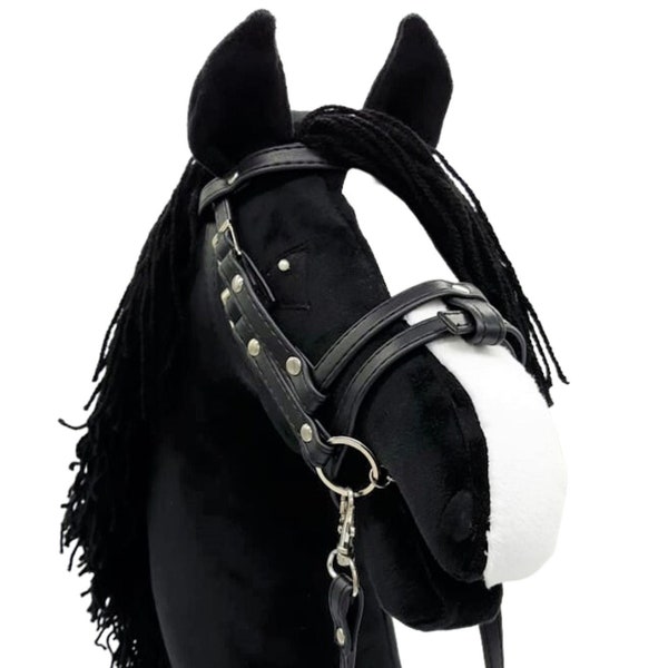 English bridle for hobby horse, bridle hobby horse, bridle, bridle for hobby horse, accessories hobby horse, black bridle for hobby horse