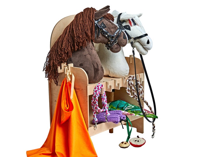 Hobby horse stable, wooden stable for hobby horse, customizable plywood hobby horse stable for Child's Room, hobby horse stable for 2 horses