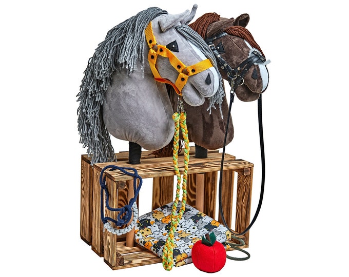 Stable hobby horse, stable, hobby horse, hobby horse stable, stable hobby horse for 2 horses, wooden stable hobby horse