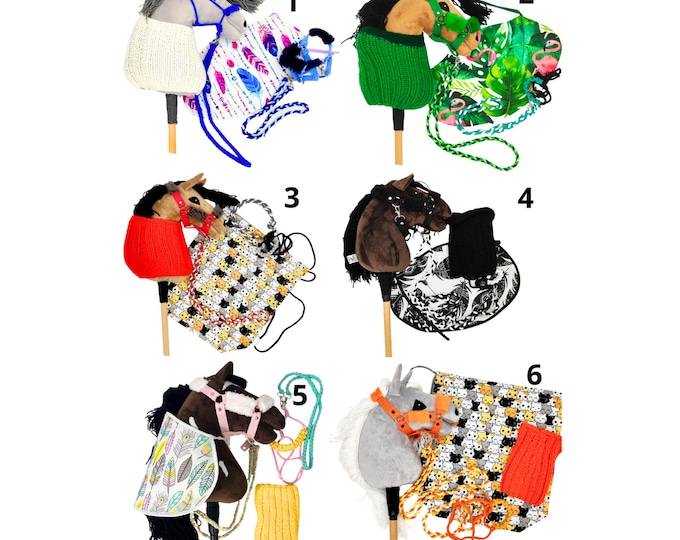 Set S accesories for hobby horse, accesories hobby horse, hobby horse, hobby horse set, hobby horse halter, steckanpferd, hobby horse gift