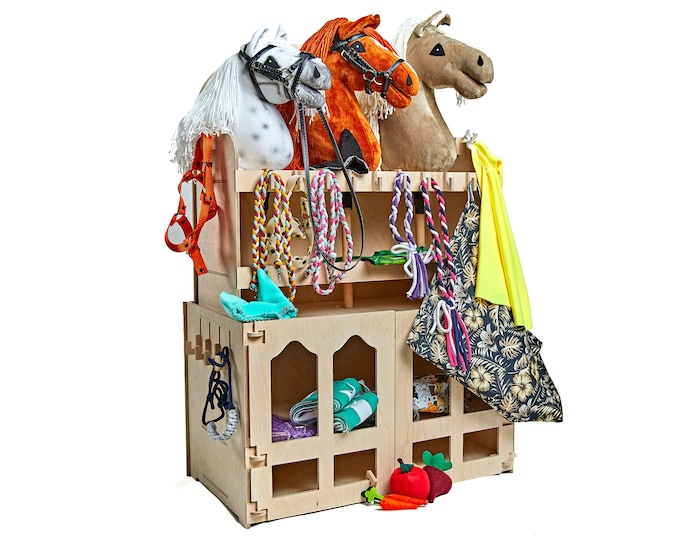 Stable and saddle house for hobby horse, set hobby horse, stable hobby horse, saddle house hobby horse, hobby horse