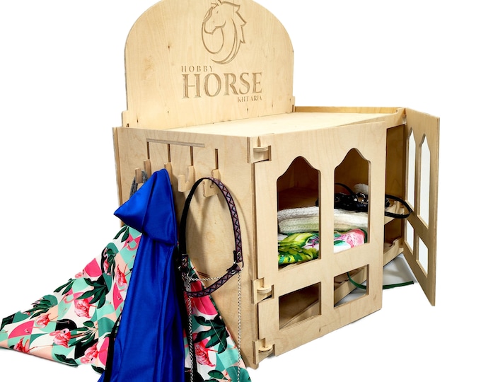 Hobby horse saddle house, stable for hobby horse, customizable plywood hobby horse stable for Child's Room, saddle house for hobby horse