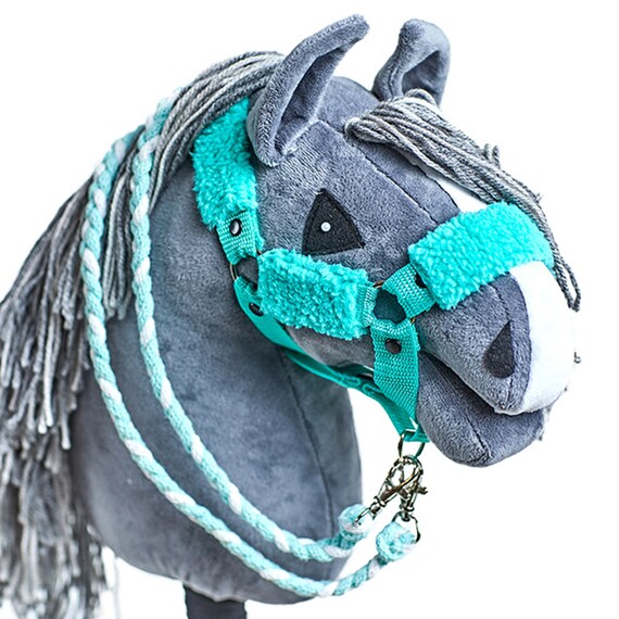 Ensemble d'accessoires Bleu pour Hobby Horse : Licol moumoute +