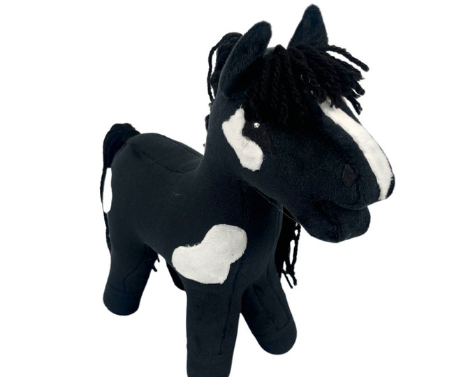 Baby horse mini, hobby horse, plush horse, child horse, black horse, horse, gift for child, small horse for play, child, baby