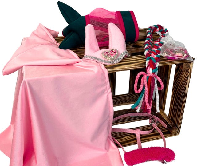 Valentine's set pink for hobby horse, LOVE - accessory set, accesories for hobby horse, hobby horse set, steckanpferd, hobby horse gift