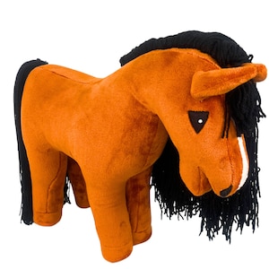 Baby horse, hobby horse, plush horse, child horse, chestnut horse, horse, gift for child, small horse for play, child, baby, pony horse